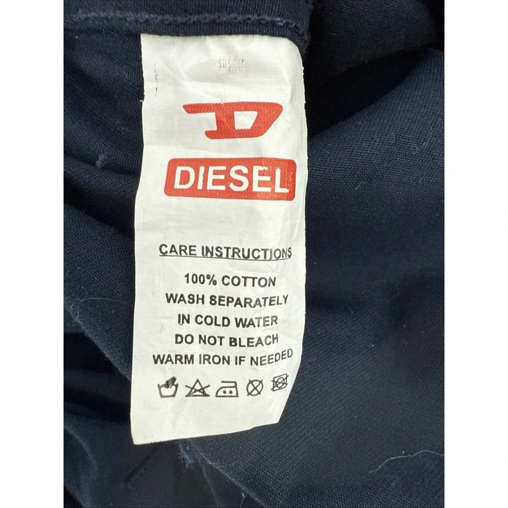 Diesel Successful Living 1979 ‎ Navy Band Collar Pearl Snap Shirt XL
